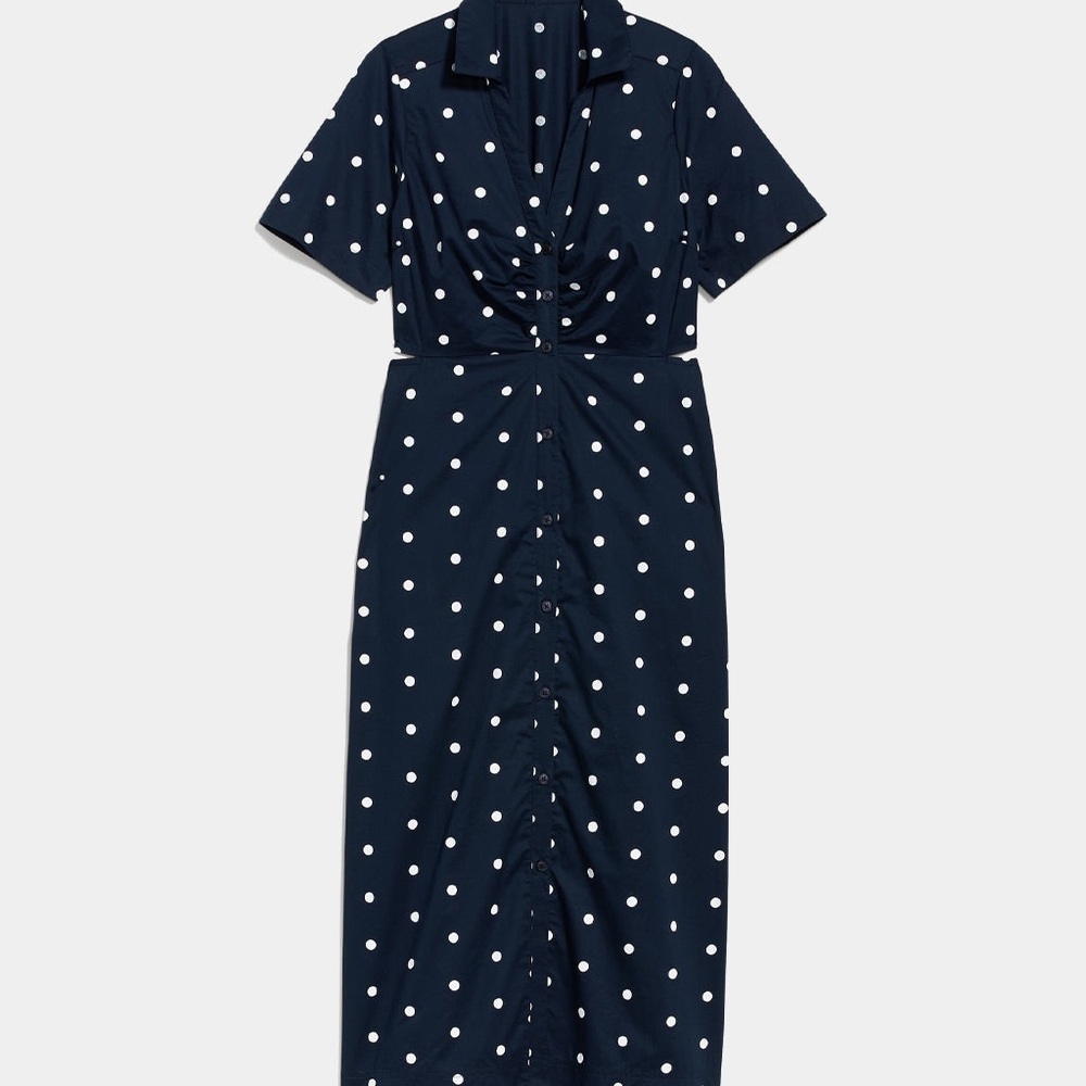 Old Navy Cutout Midi Shirt Dress - Picture 2 of 6